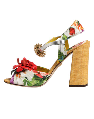 Mehrfarbige Blumenkristall-verzierte Sandalen Schuhe