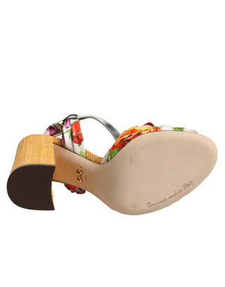 Mehrfarbige Blumenkristall-verzierte Sandalen Schuhe