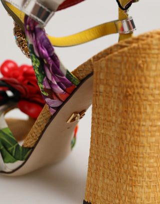 Mehrfarbige Blumenkristall-verzierte Sandalen Schuhe