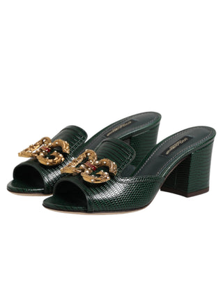 Grüne DG Amore Pantoletten Schuhe