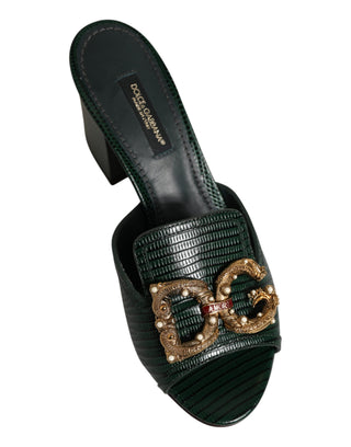 Grüne DG Amore Pantoletten Schuhe