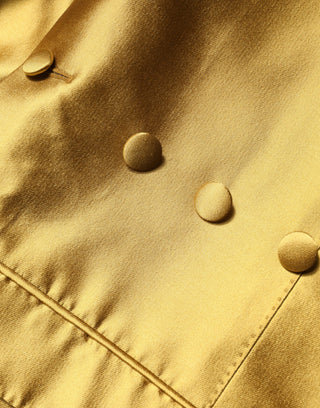 Goldener Satin-Blazer mit langen Ärmeln