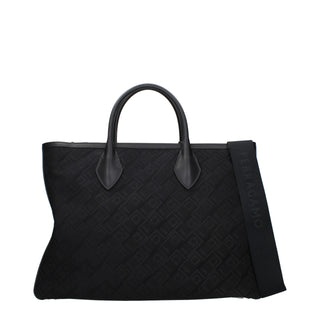 Schwarze Stoffhandtasche
