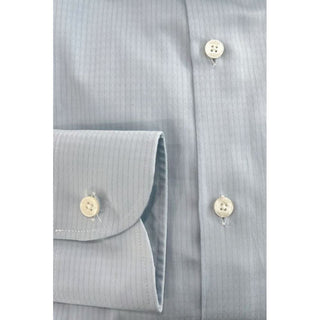 Camisa para hombre de algodón azul claro