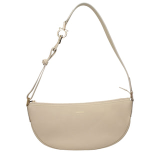 Graue Leder-Schultertasche
