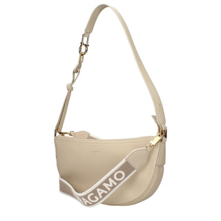 Graue Leder-Schultertasche