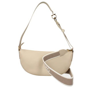 Graue Leder-Schultertasche