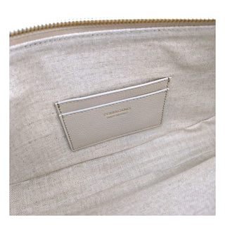 Graue Leder-Schultertasche