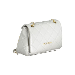 Gray Polyurethane Women's Bag With Chain Shoulder Handle