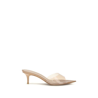 Sandalias de tacón de aguja de poliuretano beige