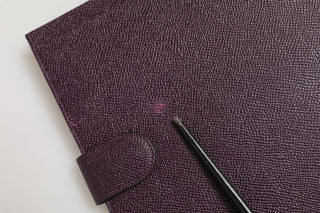 Dark Brown Leather Logo Plaque Cover Sleeve Tablet Case