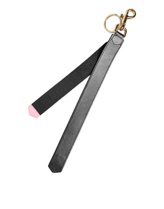 Black Yellow Logo Letaher Brass Holder Keychain Keyring