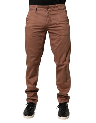 Pantalones vaqueros ajustados de cintura media marrón para hombre