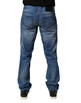 Blaue Washed Cotton Regular Fit Herren-Jeanshose