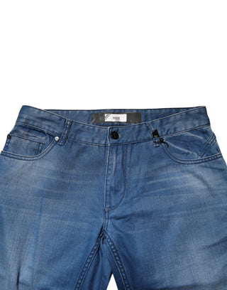 Blaue Washed Cotton Regular Fit Herren-Jeanshose