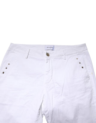 Pantalones chinos ajustados blancos de cintura media para hombre