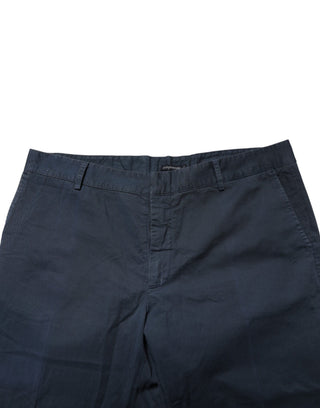 Blue Skinny Fit Mid Waist Men Chino Trouser Pants