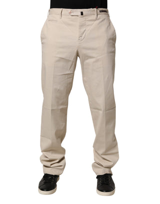 Beige Herren Chino Mid Waist Straight Dress Stoffhose