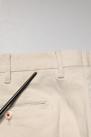 Beige Men Chino Mid Waist Straight Dress Trouser Pants