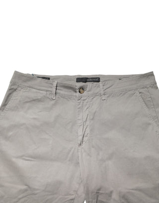 Gray Cotton Stretch Tapered Fit Men Chino Trouser Pants