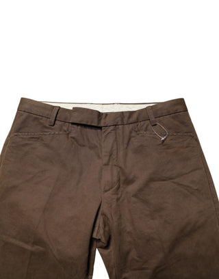 Braune gerade geschnittene Chino-Hose für Herren mit normaler Leibhöhe
