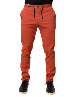 Orangefarbene schmale Chino-Hose für Herren