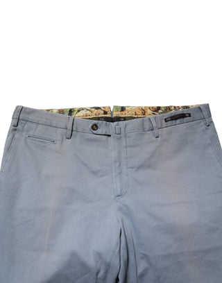 Pantalones chinos azules para hombre de cintura media y corte cónico