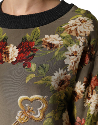 Enchanted Sicily Silk Crewneck Blouse Sweater