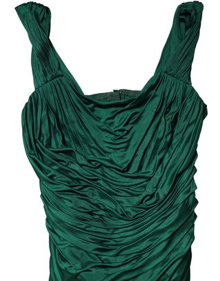 Grünes Viskose-Drape-Jersey-Organzin-Tanktop