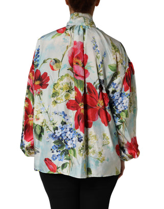 Multicolor Floral Long Sleeves Blouse Top