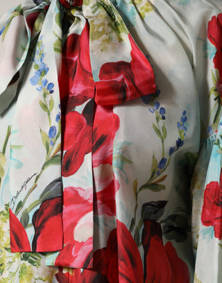 Multicolor Floral Long Sleeves Blouse Top