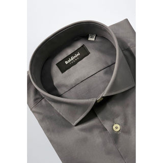 Gray Cotton Men Shirt