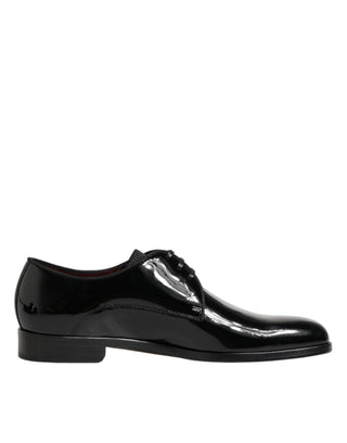 Schwarze Derby-Schnürschuhe aus Kalbsleder