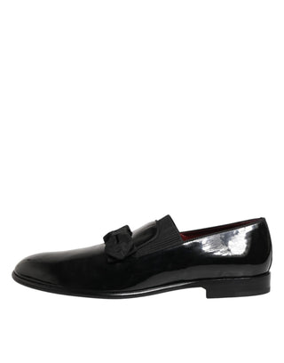 Black Leather Slip On Dress Men Loafers Shoes