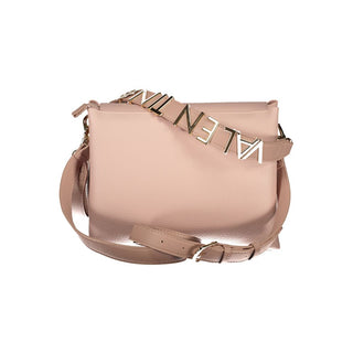 Bolso femenino rosa de poliuretano con asa de hombro desmontable  