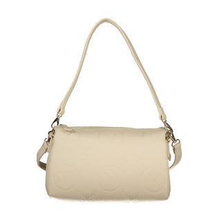 Beige Polyurethane Women Bag