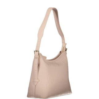 Rosa Poliuretano Donna Bag with Adjustable and Removable Strap
