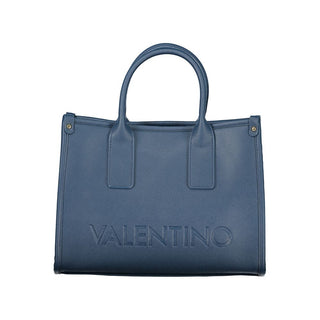 Blue Polyurethane Women's Bag