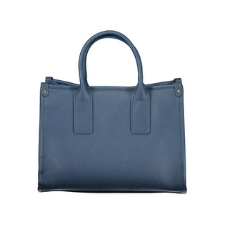 Blue Polyurethane Women's Bag