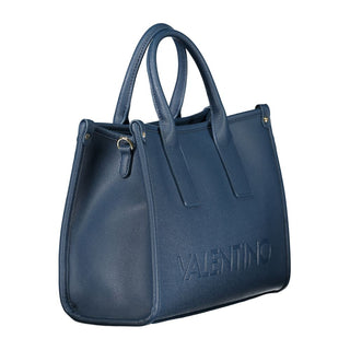 Blue Polyurethane Women's Bag