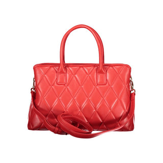 Rosso Polyurethane Women's Bag with Handles and Compartments