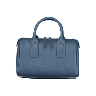 Blue Polyurethane Women's Bag
