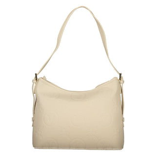 Beige Polyurethane Womens Bag