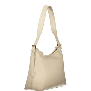 Beige Polyurethane Womens Bag