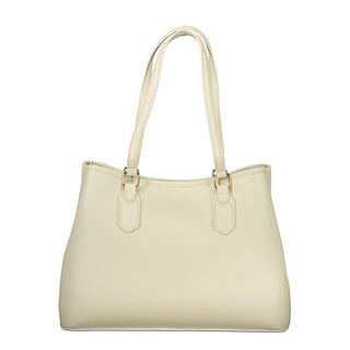 Beige Polyurethane Women's Bag