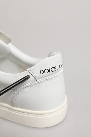 White Prince Leather Low Top Men Sneakers Shoes