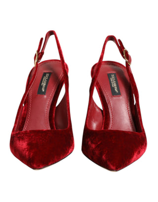Rote Wildleder High Heels Slingback Sandalen Schuhe