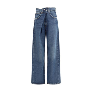 Jeans azules de algodón denim