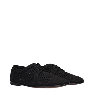 Black Fabric Oxfords And Derbies