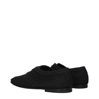 Black Fabric Oxfords And Derbies